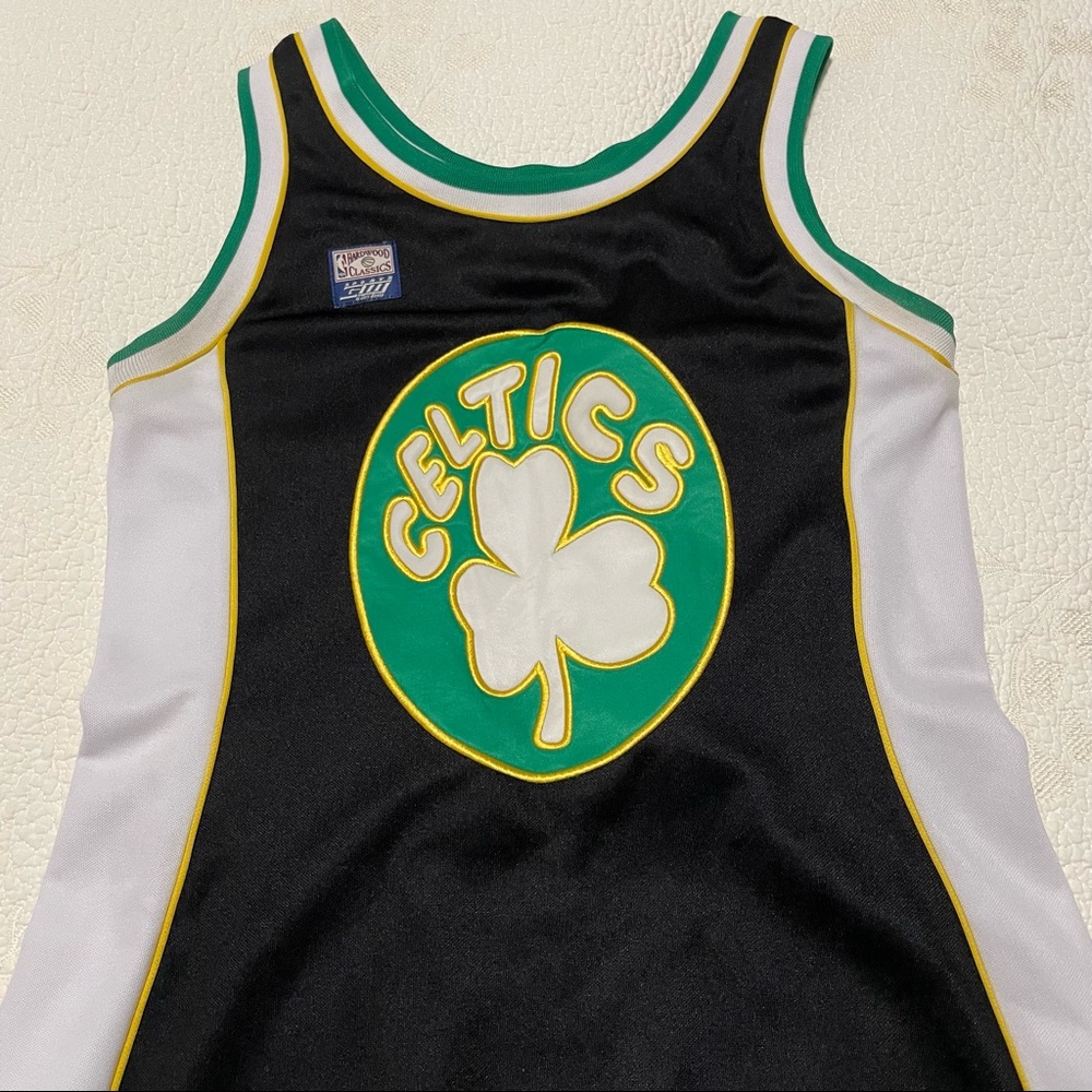 Vintage 90s Hardwood Classics NBA Celtics Fitted Jersey Dress